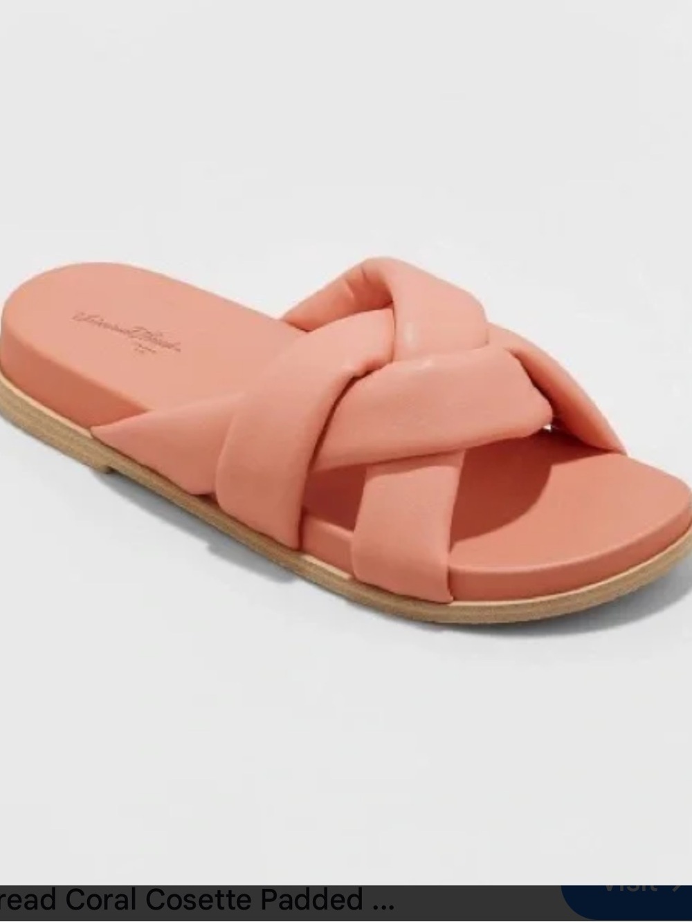 NEW Universal Thread "Cosette" Padded Slide Sandals Coral Pink Size 8.5
